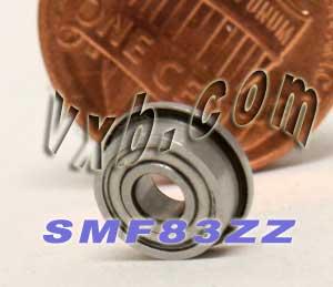 SMF83ZZ Palisseau à rebords en acier inoxydable blindé 3x8x3