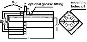 TRKC40GUU NB Silent Bushings à glissière de 40 mm Roulement linéaire